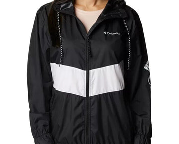 Columbia Sandy Sail Windbreaker Jacket Black White Size L MSRP $80