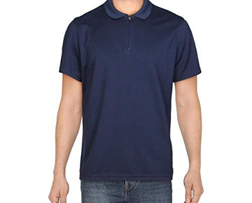 Alfani Mens Ottoman Ribbed 1/4 Zip Polo Shirt Navy Blue Size M