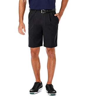 Haggar Men's Big & Tall Cool 18 Pro Pleat Front Short, Black, 46, Black, Size 46