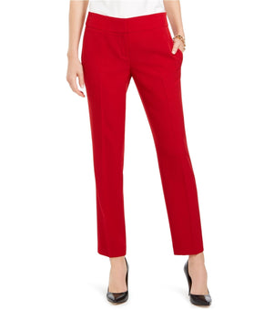 Kasper Womens Solid Casual Trouser Pants, Red, Petite, Size 6P