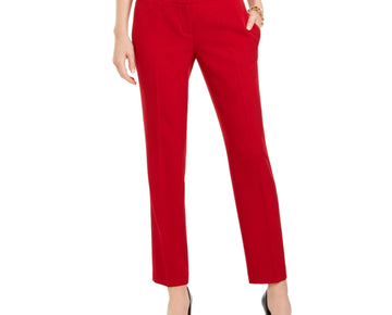 Kasper Womens Solid Casual Trouser Pants, Red, Petite, Size 6P