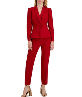 Tahari ASL Women Red Suit Jacket One Button Size 8