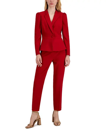Tahari ASL Women Red Suit Jacket One Button Size 8