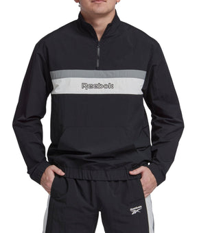 Reebok Mens Classic fit Quarter zip Sweatshirt Small Black Grey