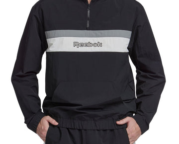 Reebok Mens Regular fit Long Sleeve Quarter zip Sweatshirt Large Black