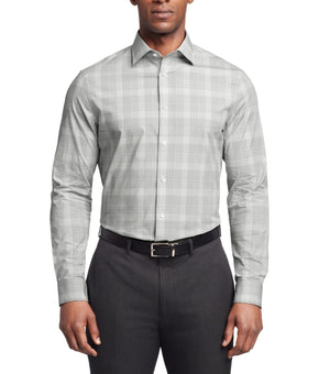 Calvin Klein Men's Steel Regular Fit Stretch Dress Shirt Gray Size 17x34/35 $85