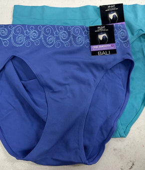 Bali womens 2-Pack Smooth U Hi-Cut Brief Size XL/8 Blue Panties