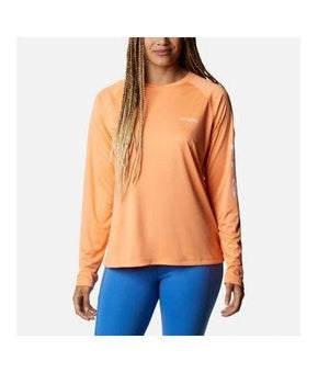 Columbia NWT PFG Shirt Womens Size XS Orange Tidal Tee II Long Sleeve UPF 50