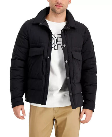 Michael Kors Men's Puffer Shirt Jacket Black Size L MSRP $348