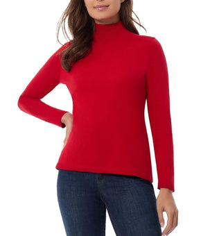 Jones New York Women's Long Sleeve Mock Neck Sweater Red Size S MSRP $80