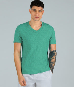 Atm Anthony Thomas Mens Melillo V-Neck Tee green Size L MSRP $80