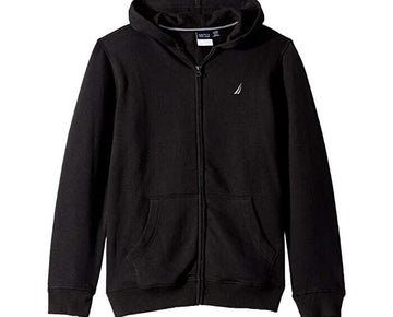 Nautica Little Boys Full Zip Fleece Hoodie Black Size M(5) MSRP $45