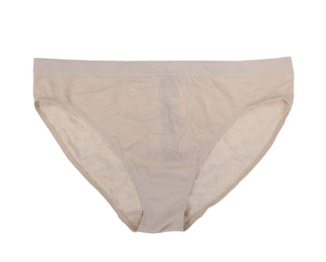 Lauren Ralph Lauren Womens Brief Hipsters Monogram Mesh Jacquard Size M Beige