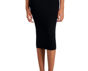 Bar III Petite Jersey-Knit Fitted Midi Skirt Black Size PS