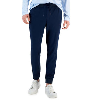 Alfani Jogger Pants Men Size L Blue Neo Navy Elastic Waist Pocket Drawstring $60