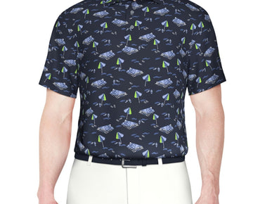 Pga Tour Men Regular fit Short Sleeve Polo Shirt Size XXL Blue Stretch