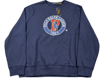 Polo Ralph Lauren Mens Long Sleeve Graphic Crewneck Sweatshirt Navy Blue Small