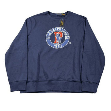 Polo Ralph Lauren Mens Long Sleeve Graphic Crewneck Sweatshirt Navy Blue Small