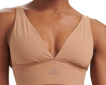 adidas Intimates Women's Plunge Light Support Bra 4A7H69 Beige Size S MSRP $36