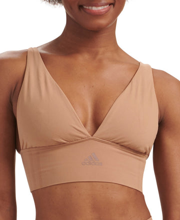 adidas Intimates Women's Plunge Light Support Bra 4A7H69 Beige Size XL MSRP $36