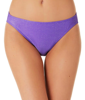 California Waves Womens Juniors Metallic Bikini Swim Bottom, Purple Size M