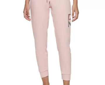 Dkny Sport Metallic-Logo Jogger Pants Pink Size L MSRP $60