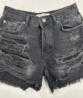 Free People We The Free Jean Shorts Womens Size 24 Gray Cutoff Denim $68