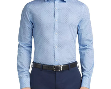 Tommy Hilfiger Mens Regular Fit Dress Shirt Light blue Size 17.5 x 36/37 $85