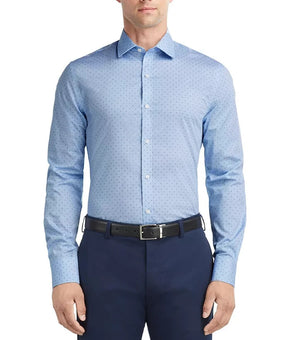 Tommy Hilfiger Mens Regular Fit Wrinkle-Free St Light blue Size 17.5 x 32/33 $85