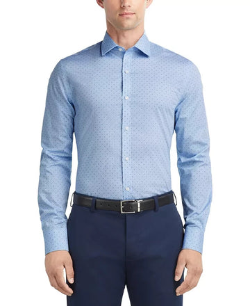 Tommy Hilfiger Mens Regular Fit Wrinkle-Free St Light blue Size 17.5 x 32/33 $85