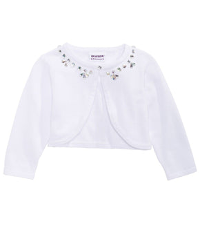 Blueberi Boulevard Little Girl Cotton Embellished Cardigan White Size 6 MSRP $42