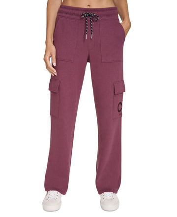 Calvin Klein Women's Embroidered-Logo Cargo Pants PLUM PURPLE Size XXL MSRP $60