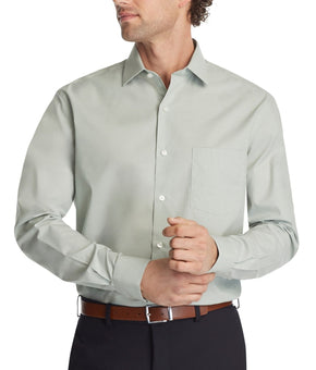 Van Heusen Stain Shield Regular Fit Dress Shirt Smoke Green Size 16-16.5x32/33