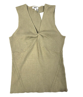 DKNY Front Twist Sleeveless Light Olive Green Size XL MSRP $59