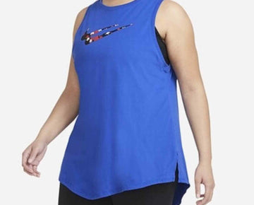 Nike Women's Plus Size Stars Tank Top blue Size 2X MSRP $30