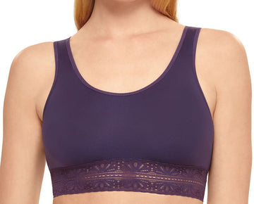 b.tempt'd Womens Future Foundation Crop Top Bralette Purple Size S