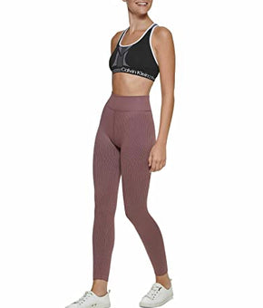 Calvin Klein Premium Performance High Waist Moisture Wicking Legging,Java, Large
