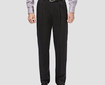 Haggar Men Premium No-Iron Classic-fit Expandable-Waist Black Size 36W x 34L $70