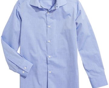 DKNY Big Boys Dress Shirt Skinny fit Blue Size 16R MSRP $42
