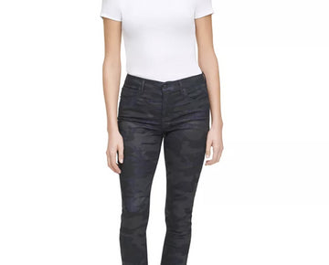 Calvin Klein Jeans Black Camouflage-Print Skinny Jeans Black size 27