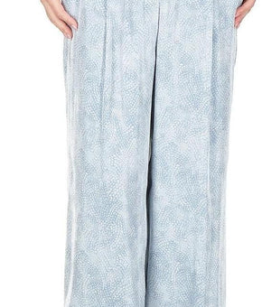 Michael Kors Womens Petites Satin Pleated Wide Leg Pants Chambray Blue Size PXS