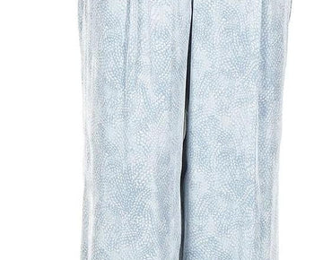 Michael Kors Womens Petites Satin Pleated Wide Leg Pants Chambray Blue Size PXS
