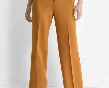 DKNY Women's Front-Zip Wide-Leg Trousers Light Brown Size 2 MSRP $99