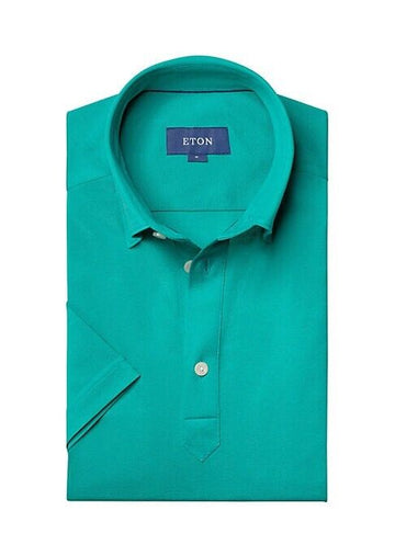 Eton Men's Contemporary-Fit Pique Polo Aqua Green Size XXL MSRP $225