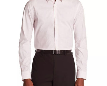 Calvin Klein Men's X Extra Slim Fit Dress Shirt White Pink Size 17/17.5-32/33