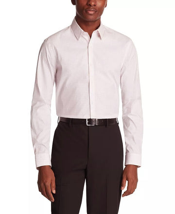 Calvin Klein Men's X Extra Slim Fit Dress Shirt White Pink Size 17/17.5-32/33