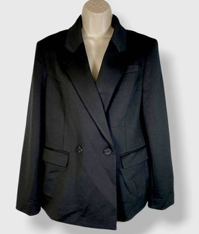DKNY Double Breasted Notch-Collar Jacket petite Size 6P Black MSRP $159
