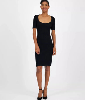 Hugo BOSS womens Fesco Sweaterdress bodycon fit Size XL Black MSRP $178