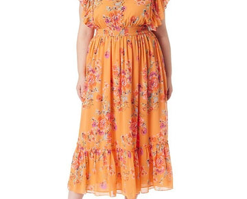Jessica Simpson Trendy Plus Size Althea Angel Maxi Dress Size 1X Orange $109