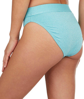 Cyn & Luca Womens Metallic Striped Swim Bottom ONLY Tiffany Blue Size XL